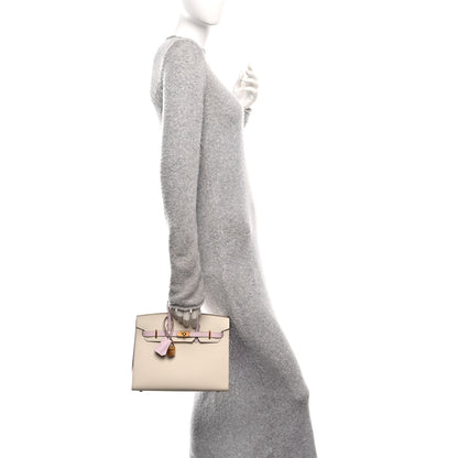 Hermes Epsom Horseshoe Birkin Sellier 25 Craie Mauve Pale 2 of 13