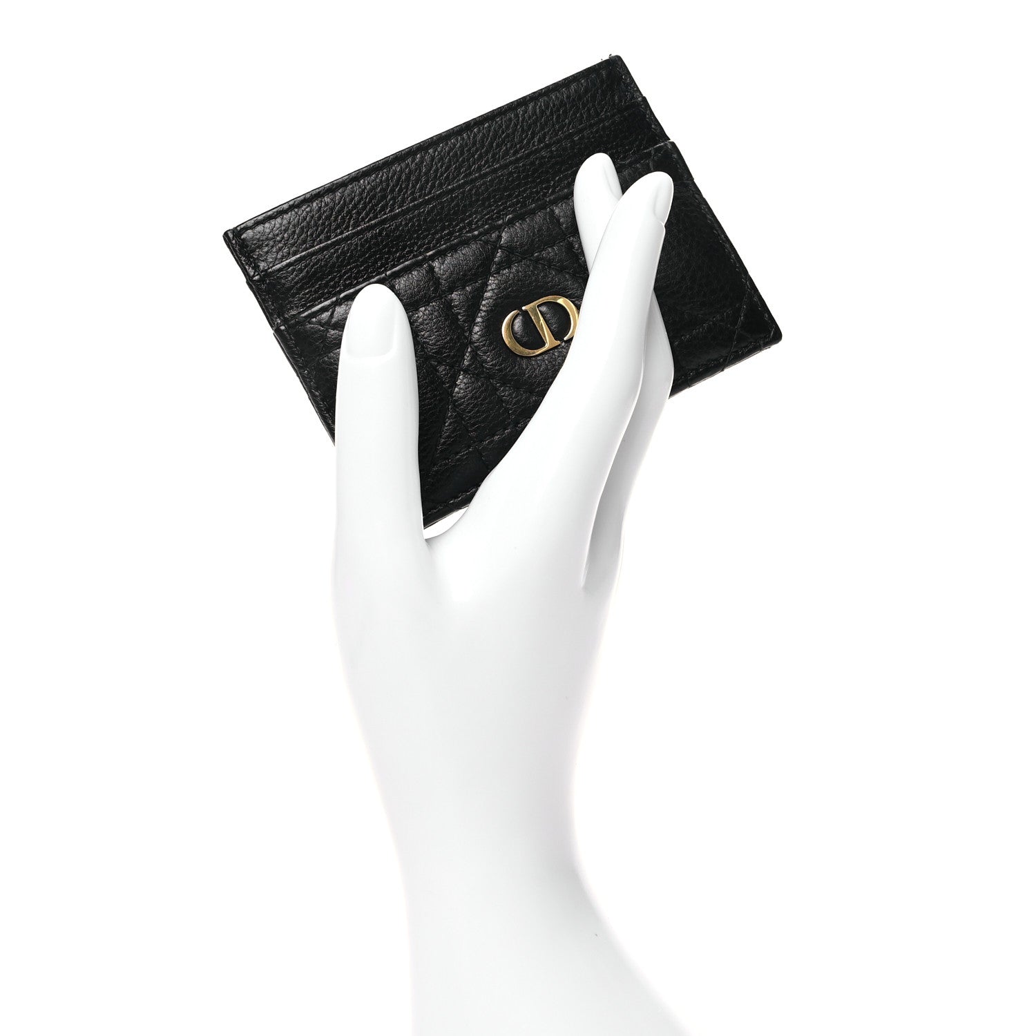 Christian Dior Supple Calfskin Cannage Caro Five-Slot Card Holder Black 2 of 11