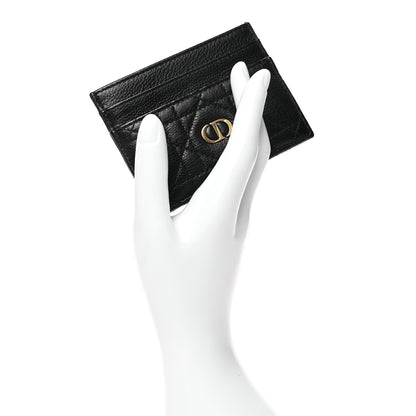 Christian Dior Supple Calfskin Cannage Caro Five-Slot Card Holder Black 2 of 11