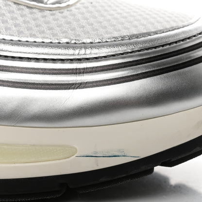 Chanel Fabric Laminated Calfskin Stretch CC Sneakers 41 White Silver 9 of 9