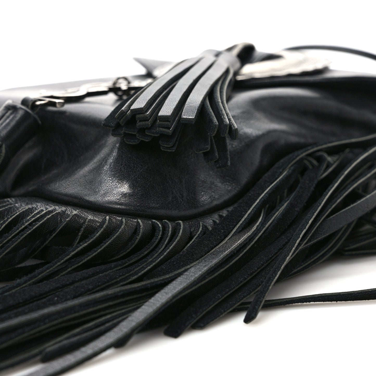 Lambskin Anita Tassed Crossbody Bag Black