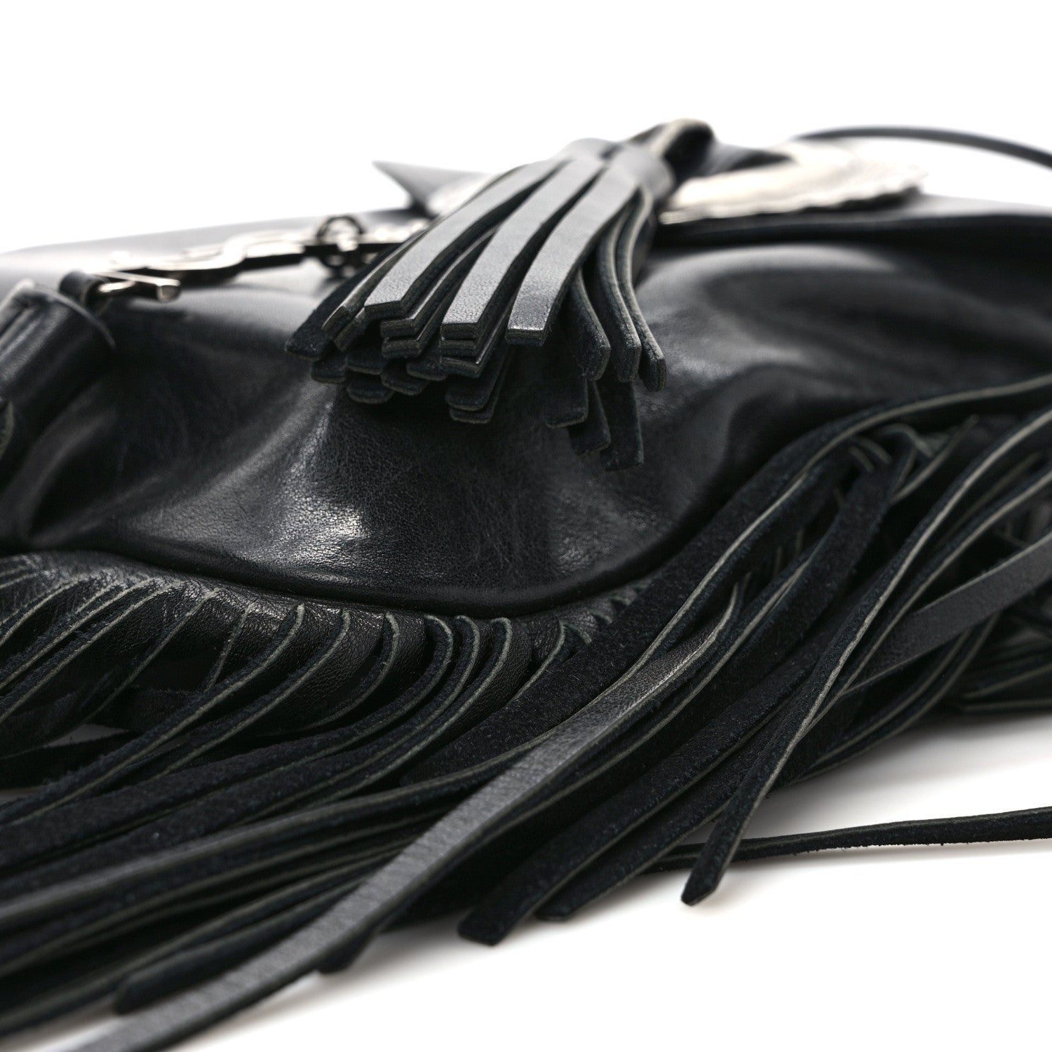 Saint Laurent Lambskin Anita Tassed Crossbody Bag Black 8 of 10