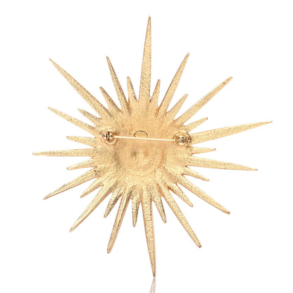 Chanel Crystal Starburst CC Brooch Gold 2 of 4