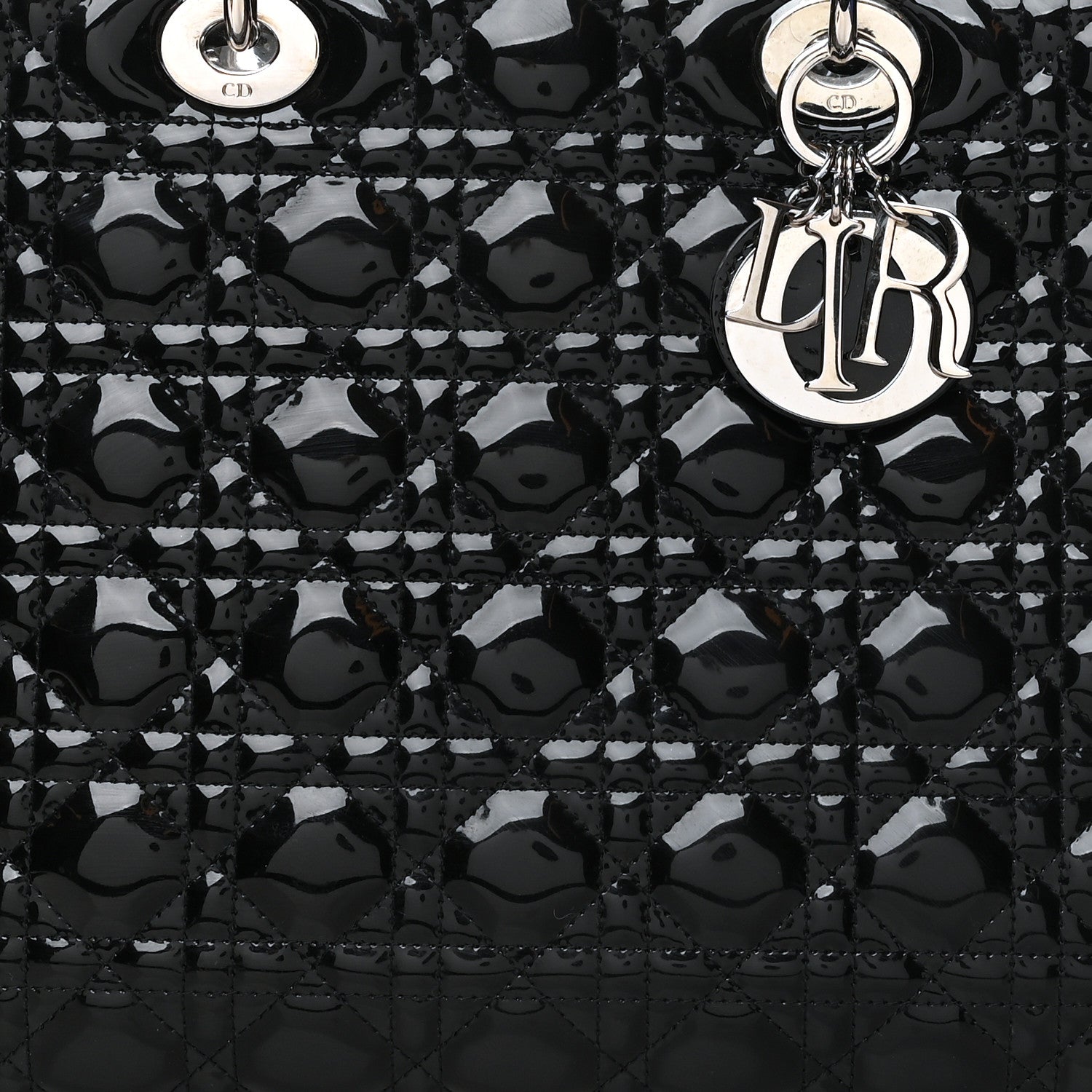 Christian Dior Patent Cannage Large Lady Dior Black 8 of 10