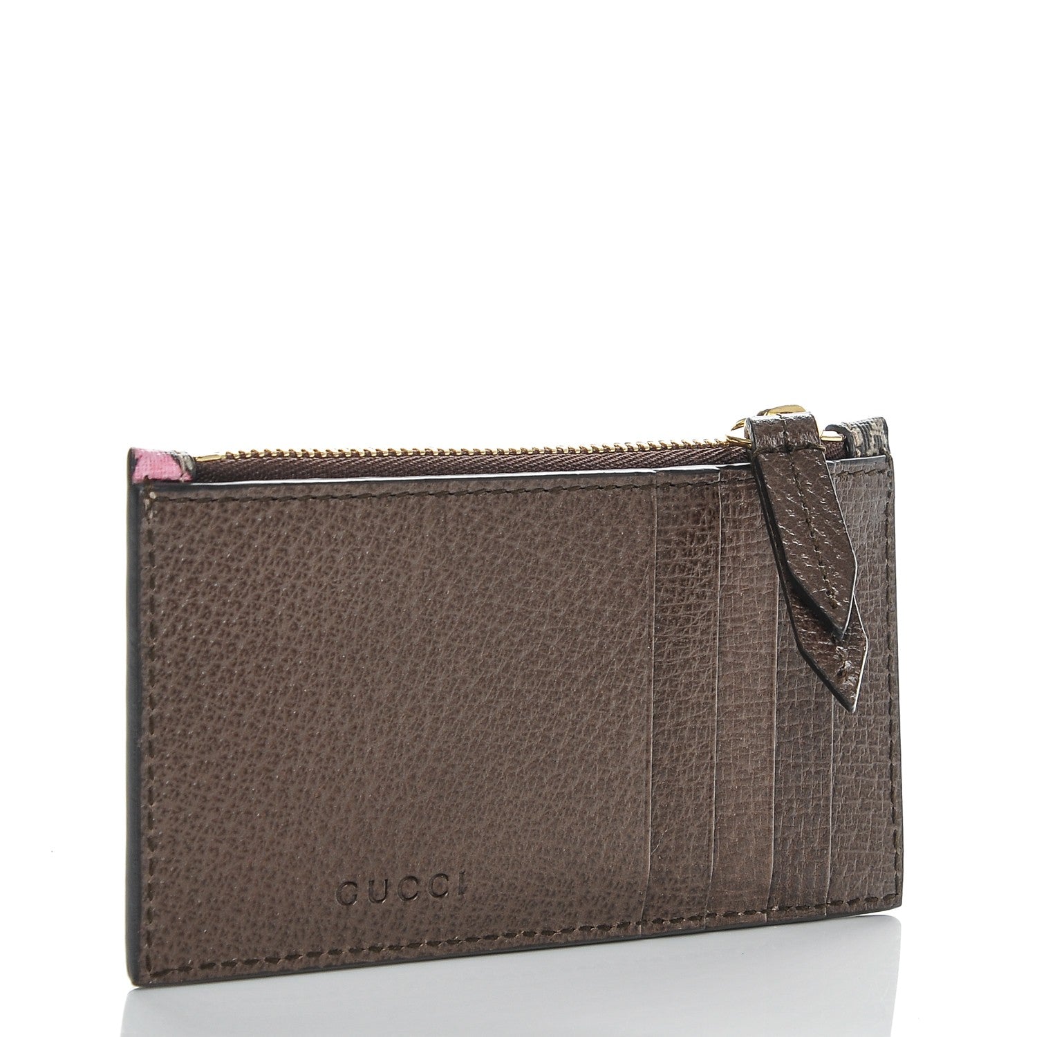 Gucci GG Supreme Monogram Bengal Coin Case Card Holder Beige Crop Pink New Acero 3 of 6