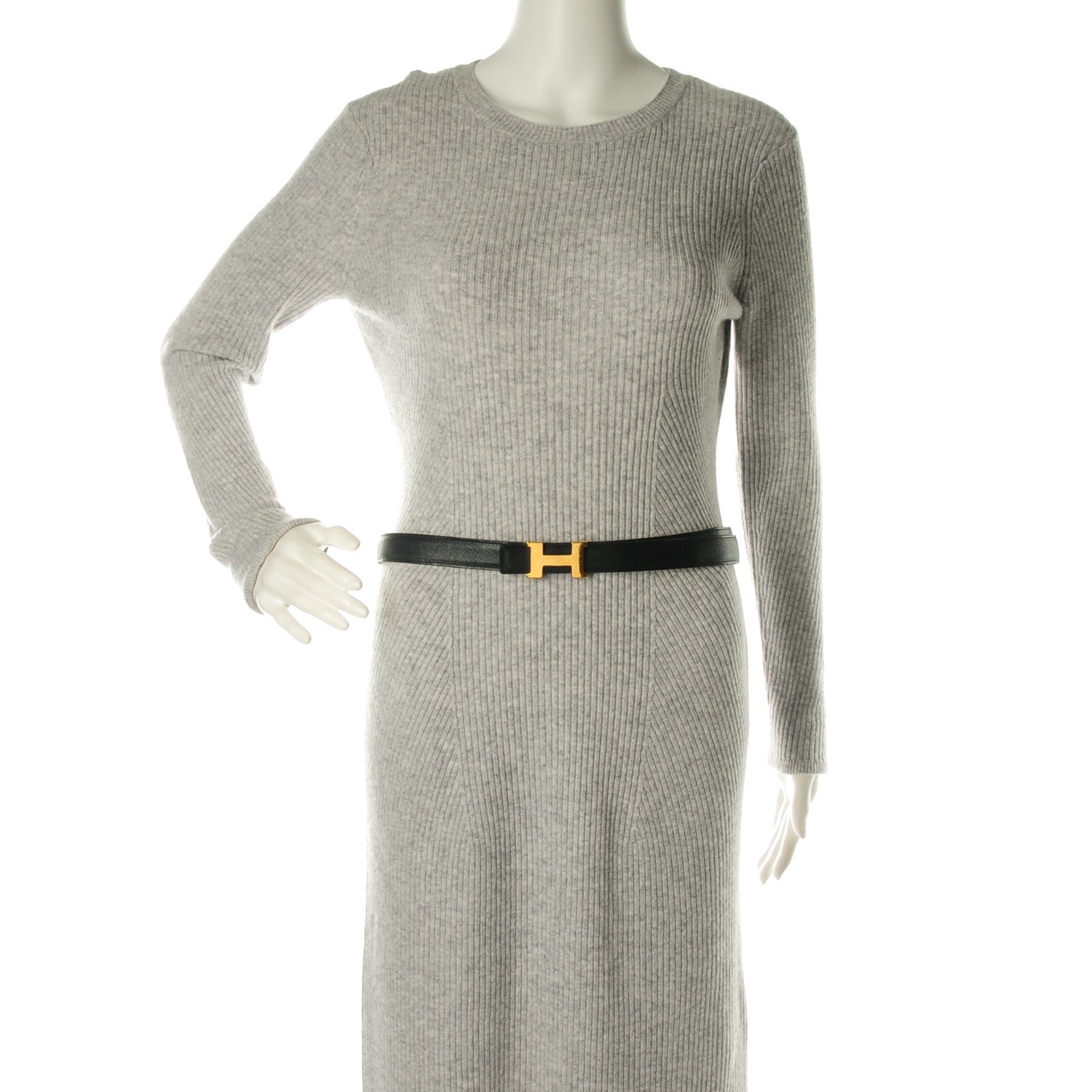 Hermes Courchevel 24mm Constance H Belt 90 Bleu Marine Jaune D'Or 2 of 9