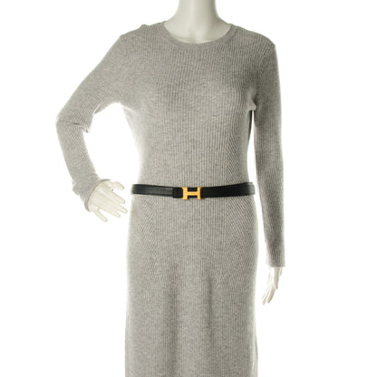 Hermes Courchevel 24mm Constance H Belt 90 Bleu Marine Jaune D'Or 2 of 9