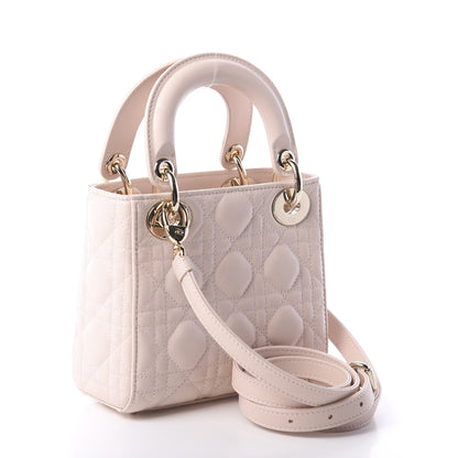 Christian Dior Lambskin Cannage Mini Lady Dior Rose Poudre 4 of 9