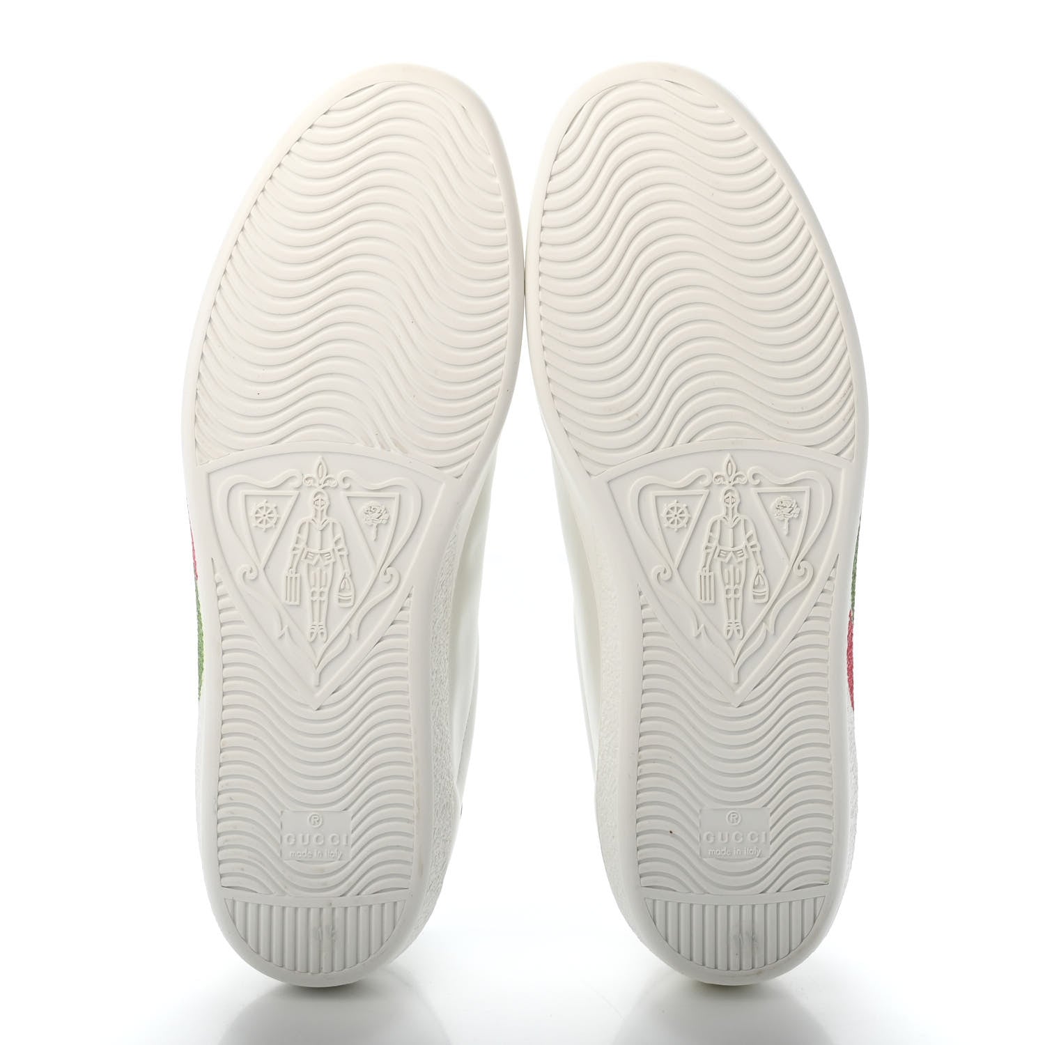 Gucci Calfskin Interlocking G Mens New Ace Sneakers 11.5 White Red Flame Green 4 of 4