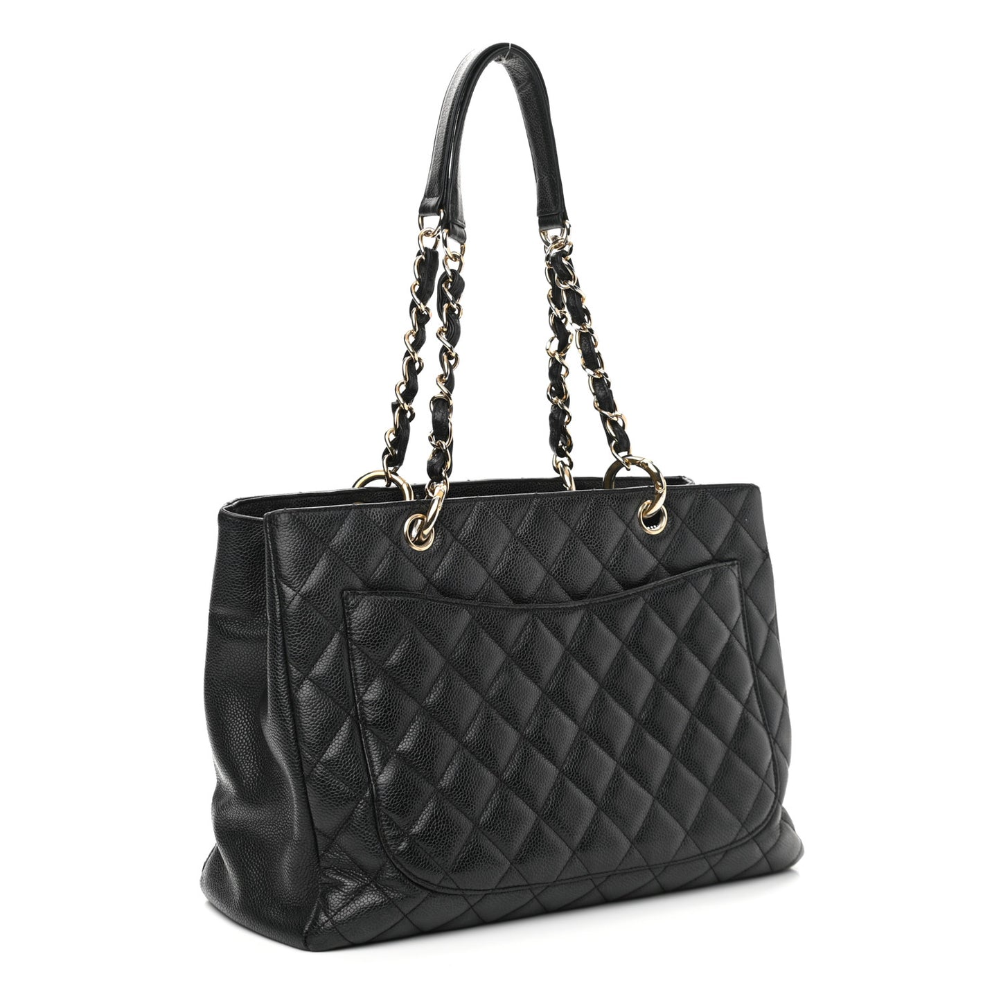 Caviar Quilted Grand Shopping Tote GST Black