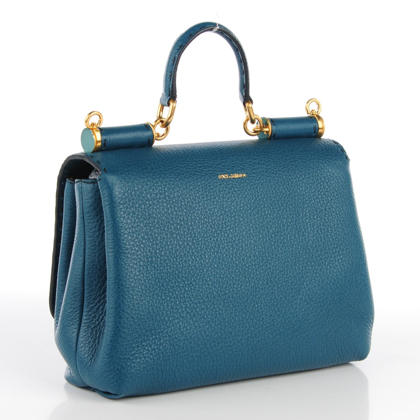 Calfskin Medium Soft Miss Sicily Satchel Blu Mare