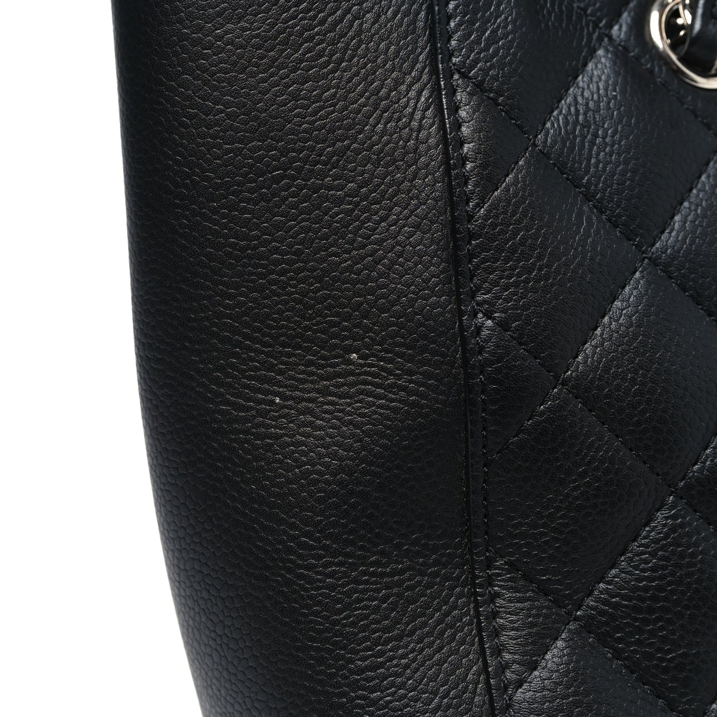 Caviar Quilted Small CC Box Shopping Tote Black