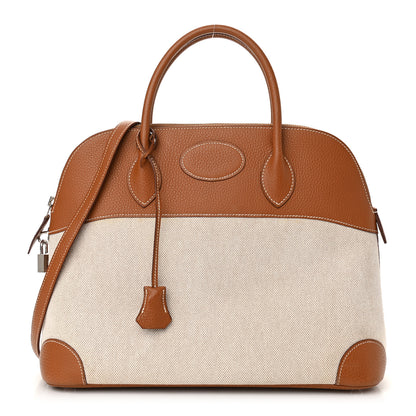 Hermes Toile De Camp Taurillon Clemence Bolide 35 Gold 1 of 10