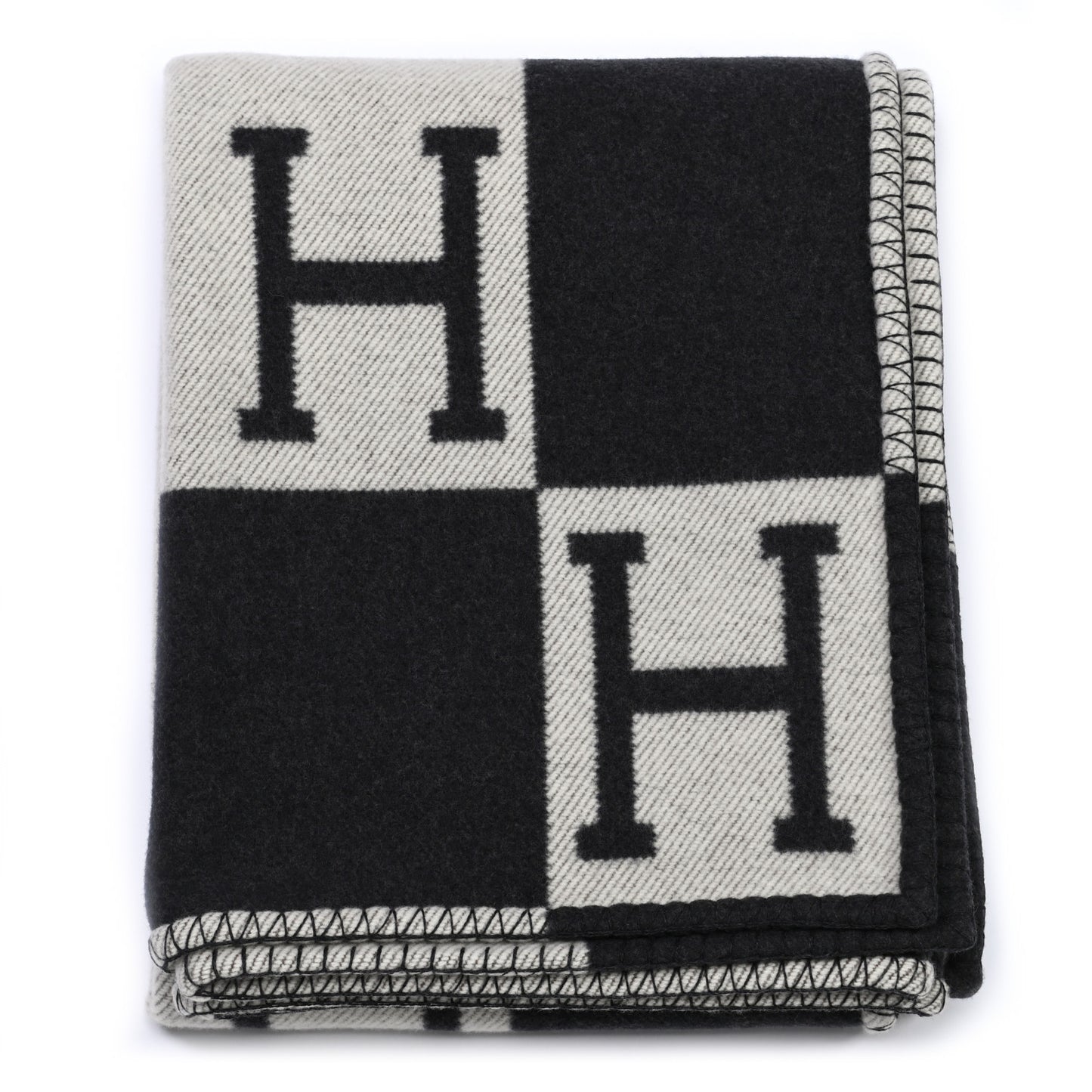 Wool Cashmere Avalon Blanket Ecru Gris Fonce