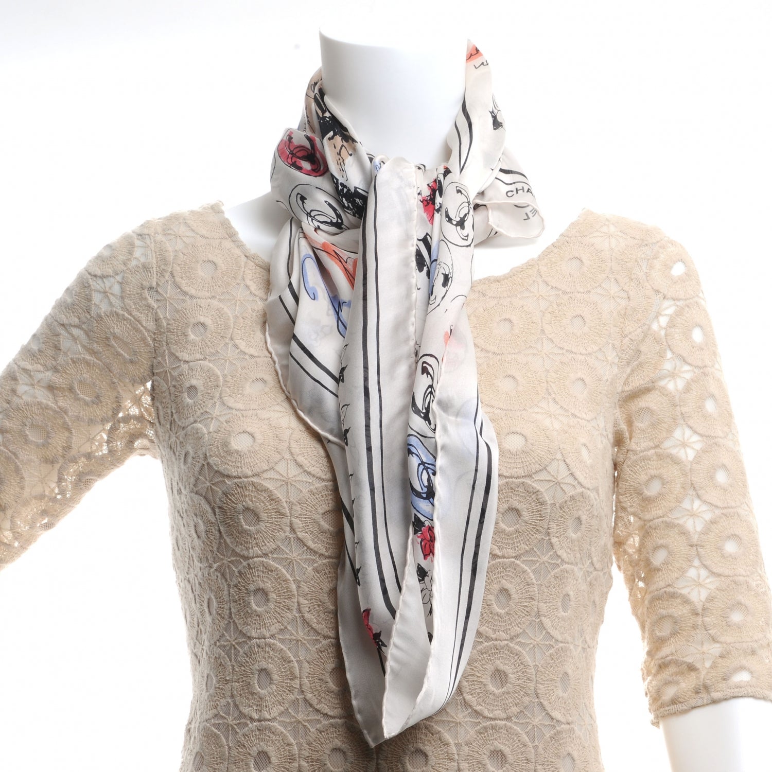 Chanel Silk CC Icon Print Scarf 4 of 8