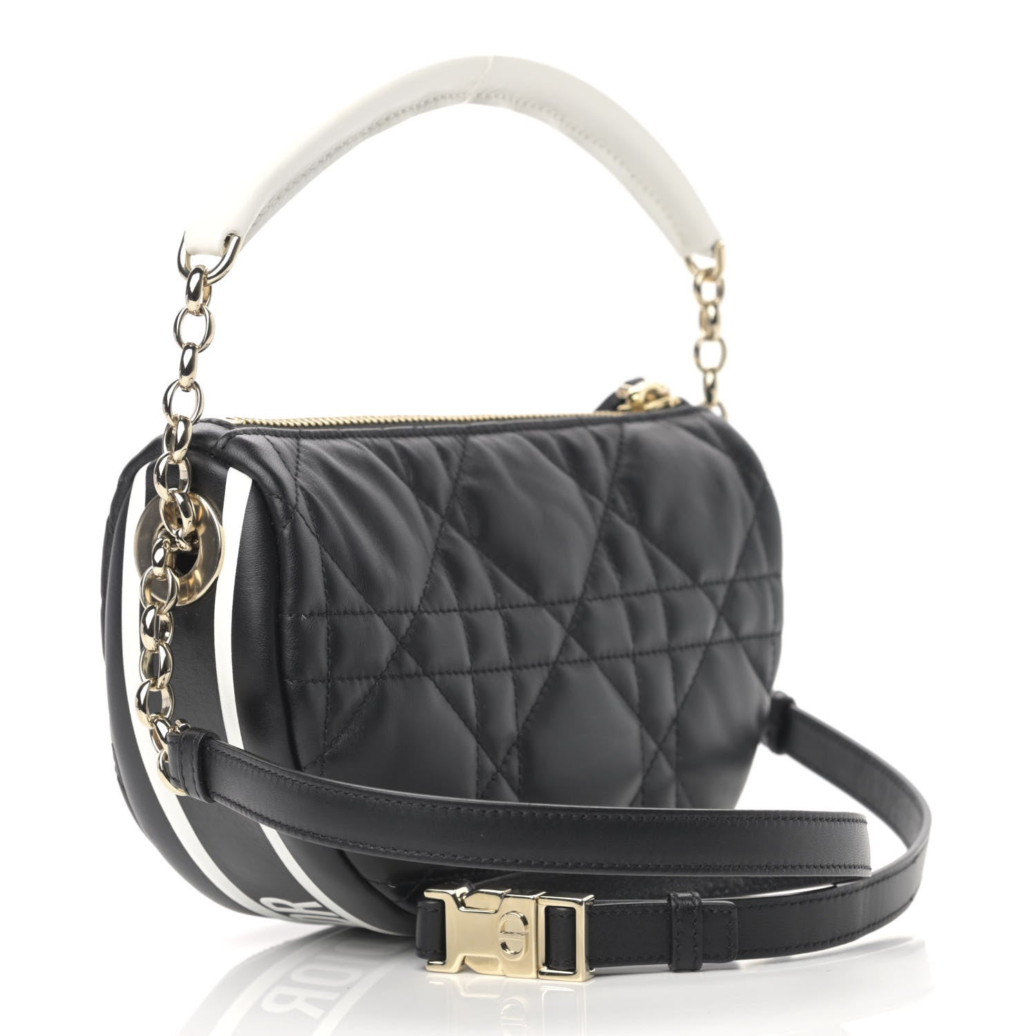 Christian Dior Lambskin Cannage Small Dior Vibe Hobo Bag Black 2 of 10