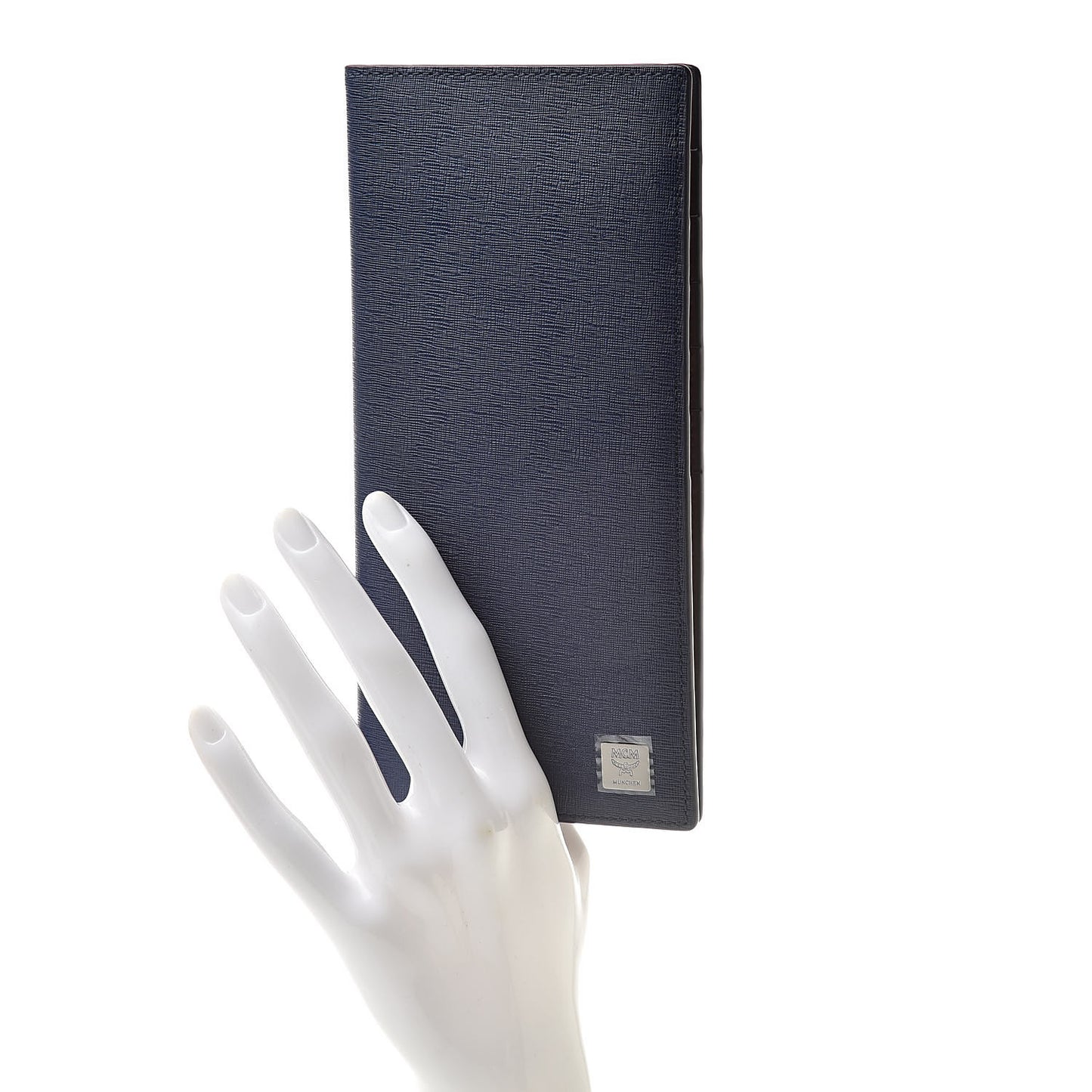 Calfskin Bifold Long Wallet Pistol Blue