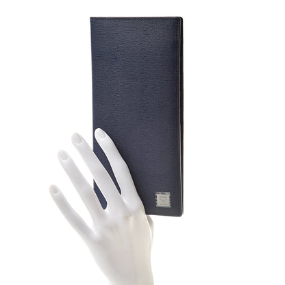MCM Calfskin Bifold Long Wallet Pistol Blue 2 of 8