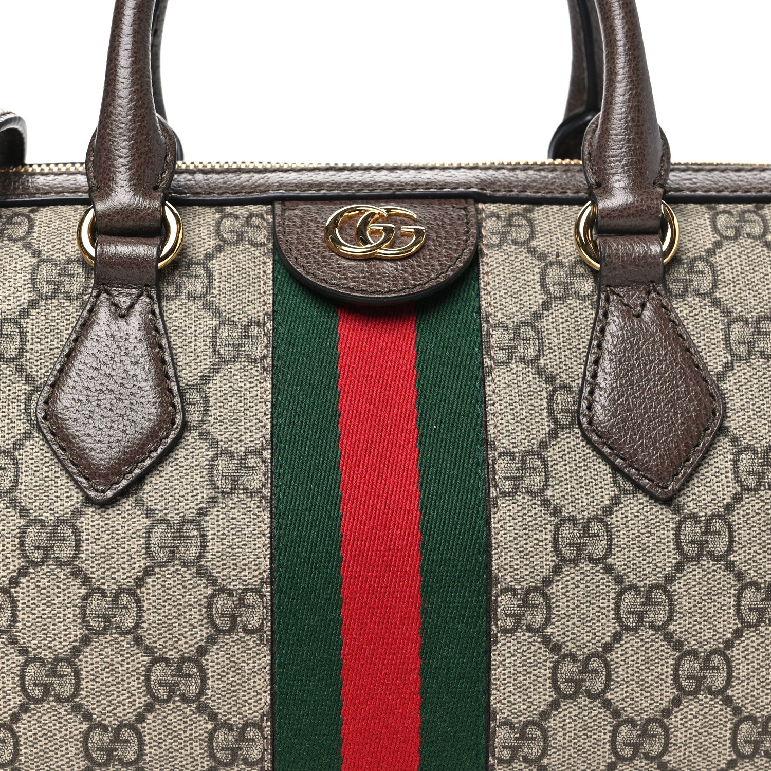 Gucci GG Supreme Monogram Web Medium Ophidia Boston Brown 8 of 10