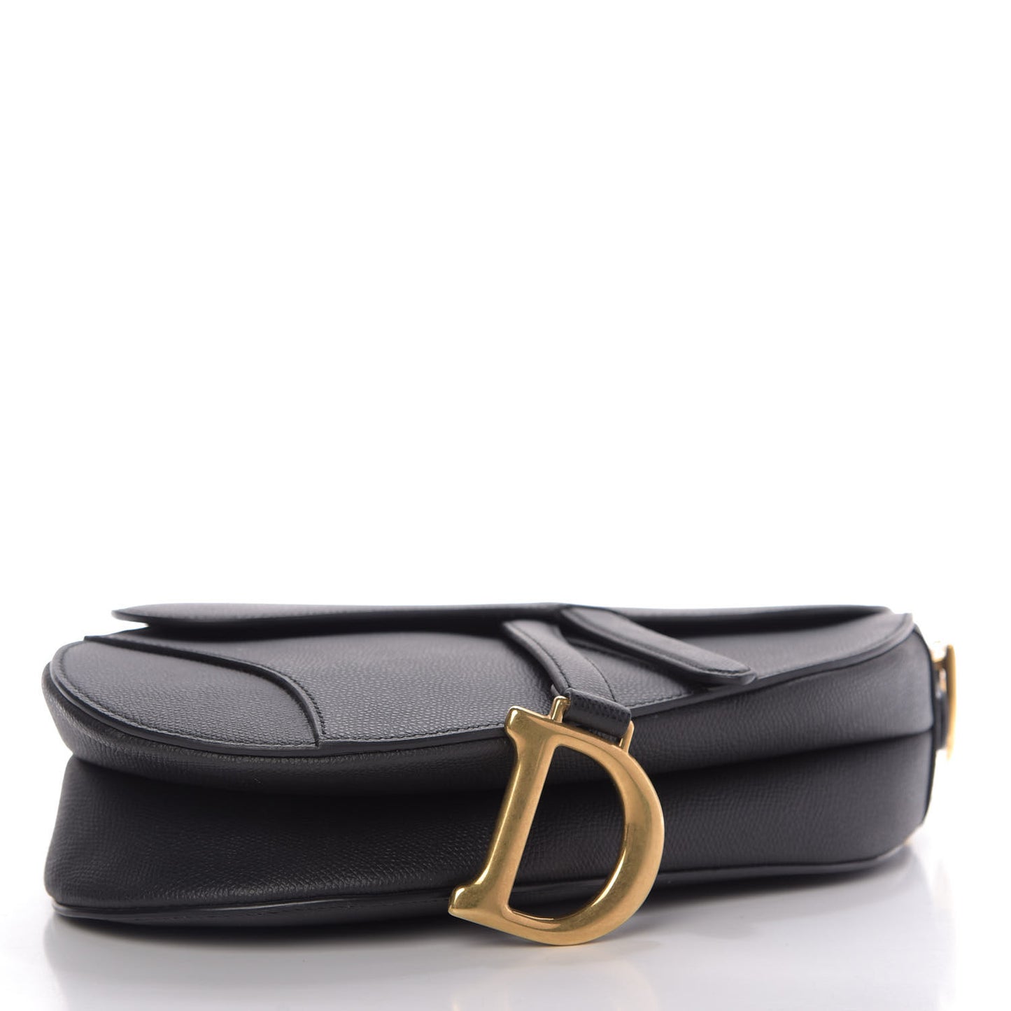 Grained Calfskin Saddle Bag Black