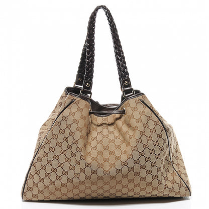 Gucci Monogram Peggy Braided Tote Ebony 7 of 8