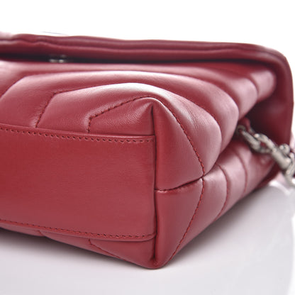 Saint Laurent Calfskin Y Quilted Monogram Toy Loulou Crossbody Bag New Lipstick Red 9 of 10