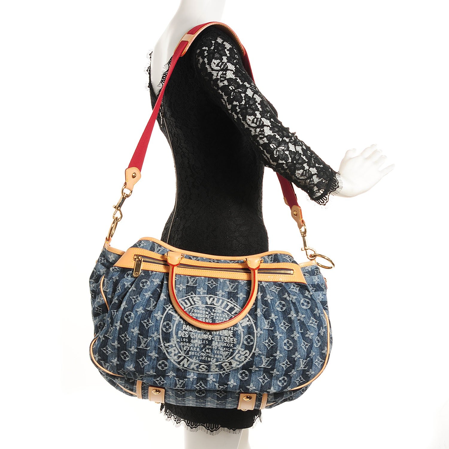 Louis Vuitton Denim Raye Cabas GM 2 of 8