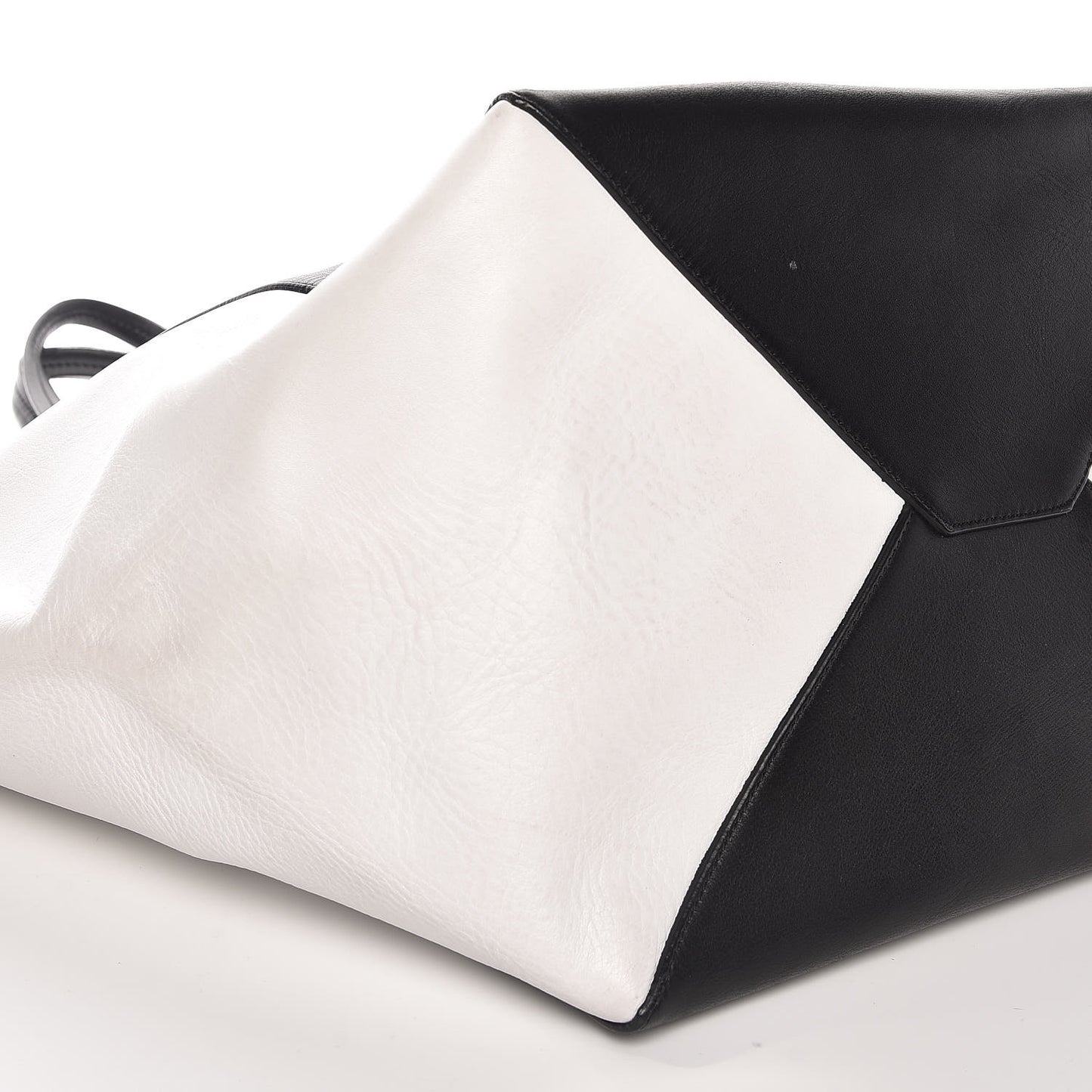 Calfskin Large Horizontal Cabas Phantom White Black