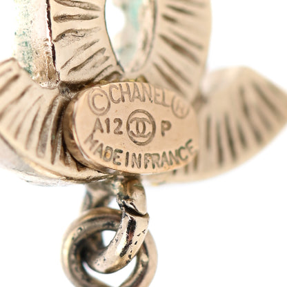 Chanel Crystal Pearl CC Drop Earrings Gold 4 of 5