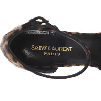 Saint Laurent Calf Hair Leopard Opyum 110 Sandals 37.5 Brown 6 of 9