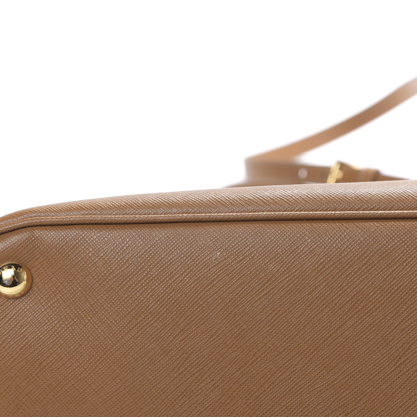 Saffiano Lux Large Galleria Double Zip Tote Caramel