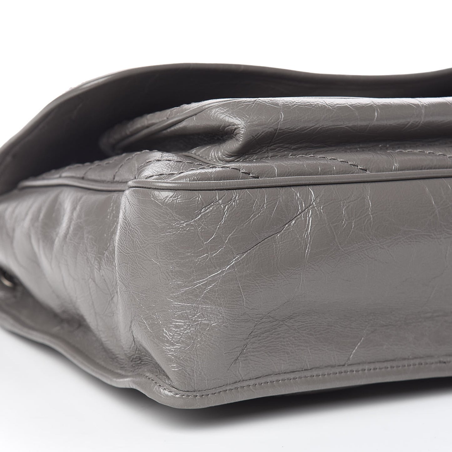 Crinkled Calfskin Matelasse Monogram Large Niki Chain Satchel Fog