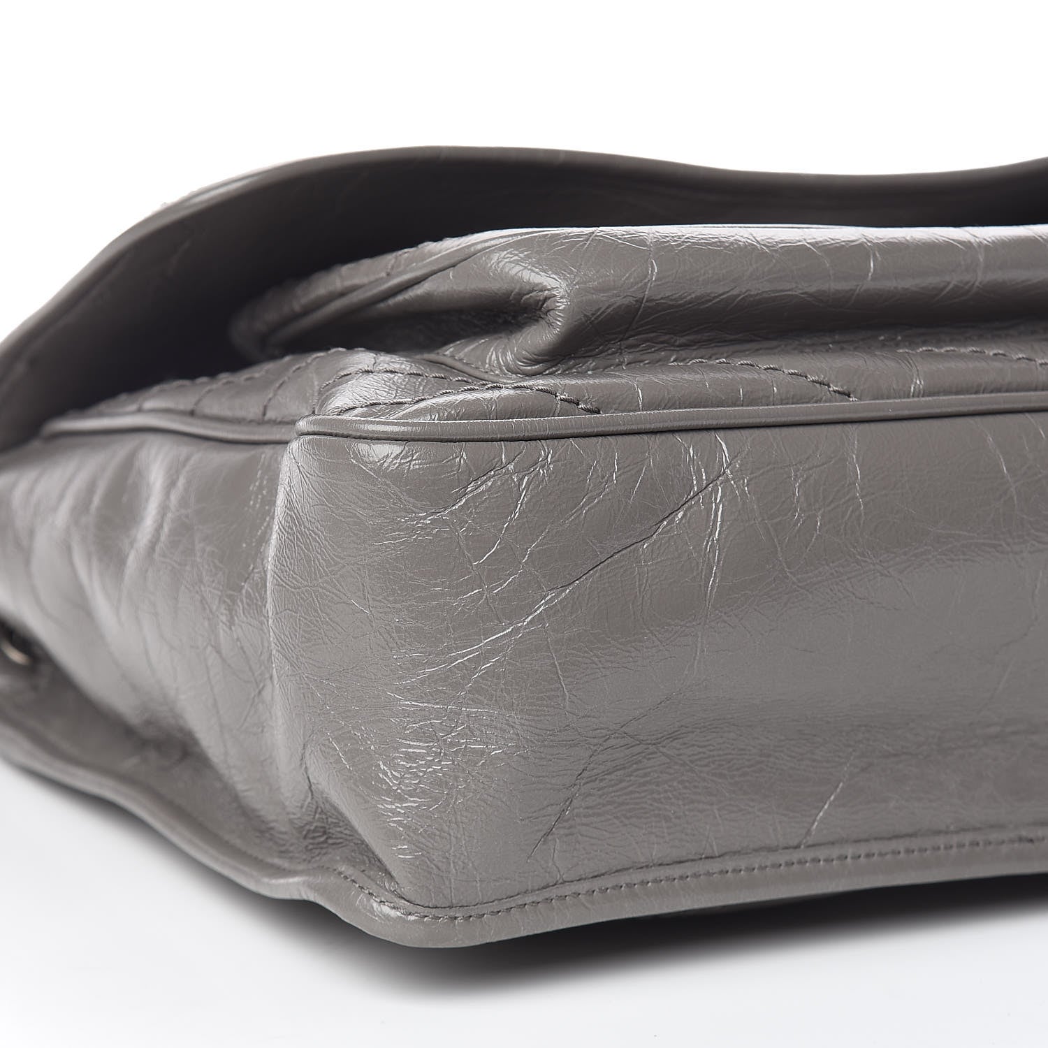 Saint Laurent Crinkled Calfskin Matelasse Monogram Large Niki Chain Satchel Fog 8 of 10
