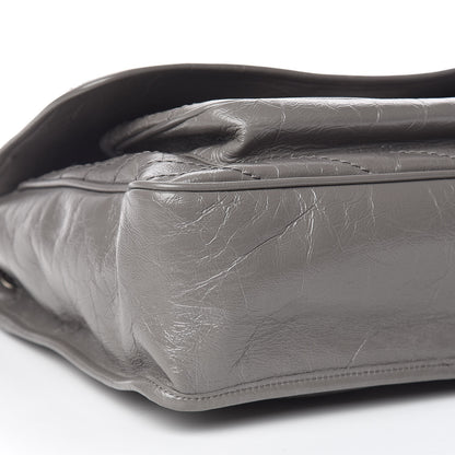 Saint Laurent Crinkled Calfskin Matelasse Monogram Large Niki Chain Satchel Fog 8 of 10