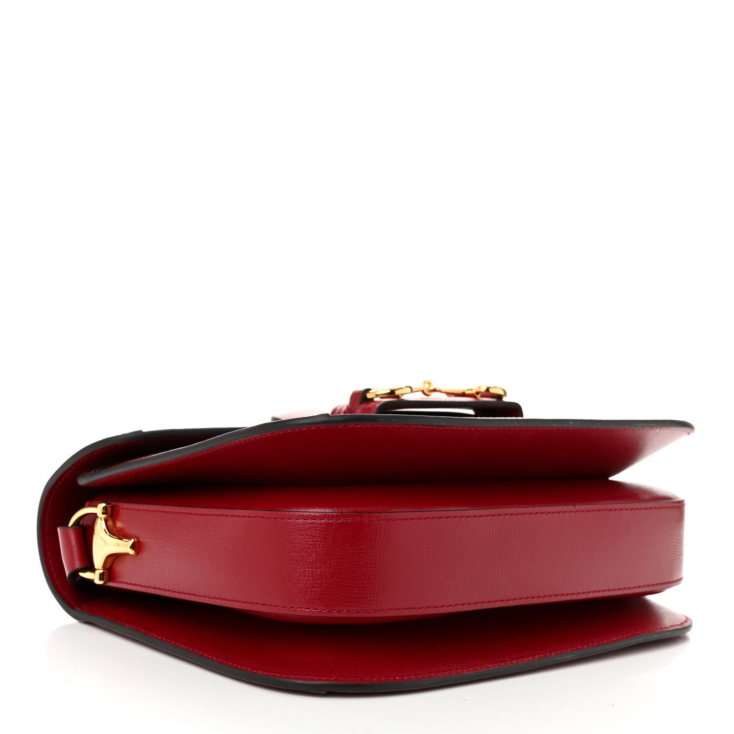 Gucci GG Supreme Monogram Azalea Calfskin Horsebit 1955 Shoulder Bag Beige Ebony New Cherry Red 4 of 10