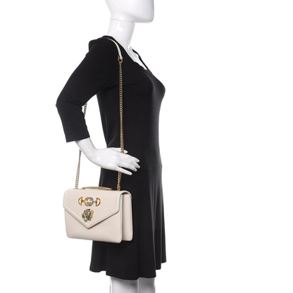 Gucci Vitello Palmellato Lux Crystal Medium Rajah Shoulder Bag Mystic White Multicolor 2 of 11