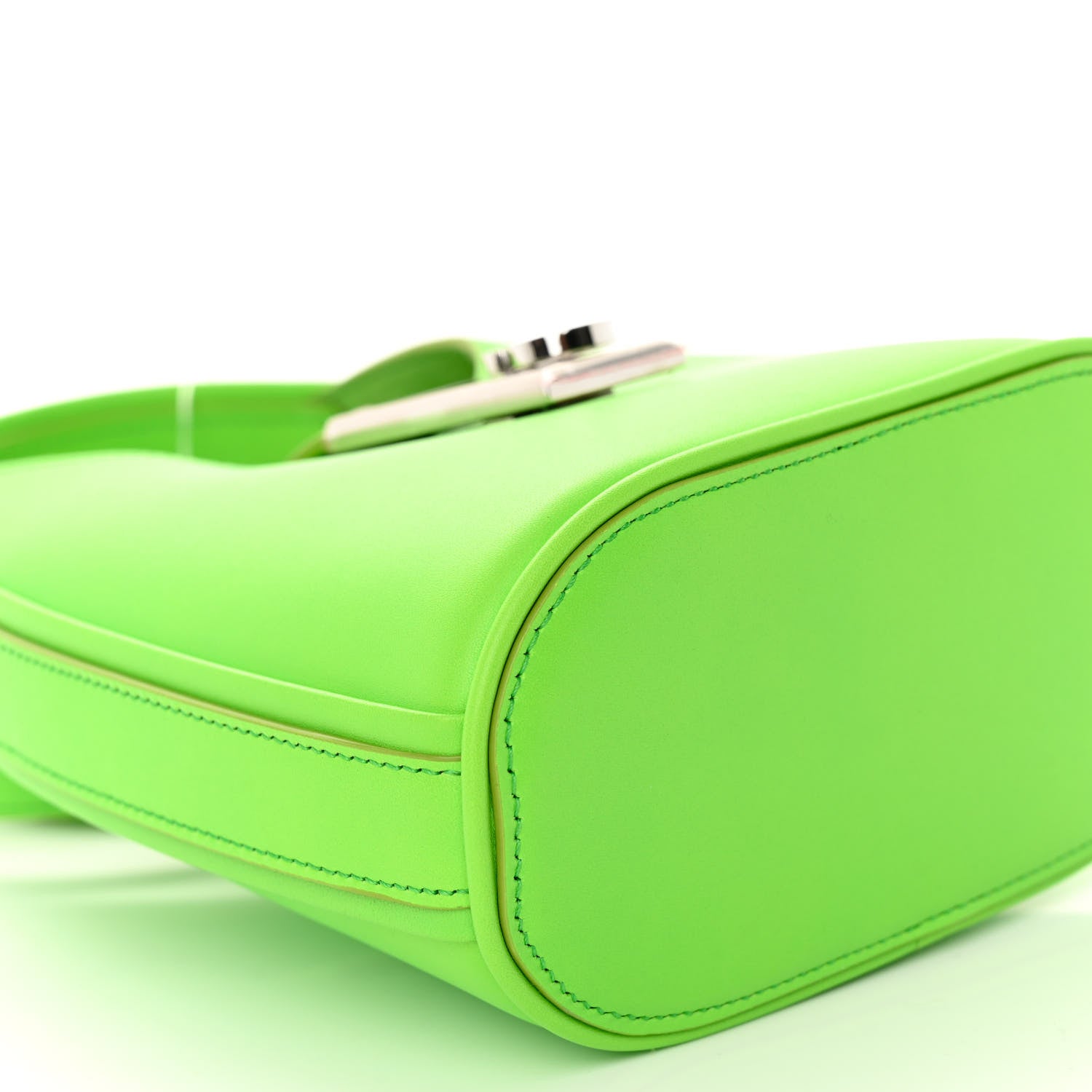 Salvatore Ferragamo Soft Calfskin Mini Gancini Hobo Lime 8 of 9