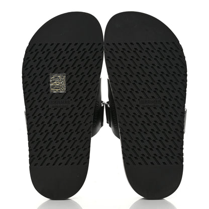 Hermes Calfskin Womens Chypre Sandals 35 Black 5 of 9