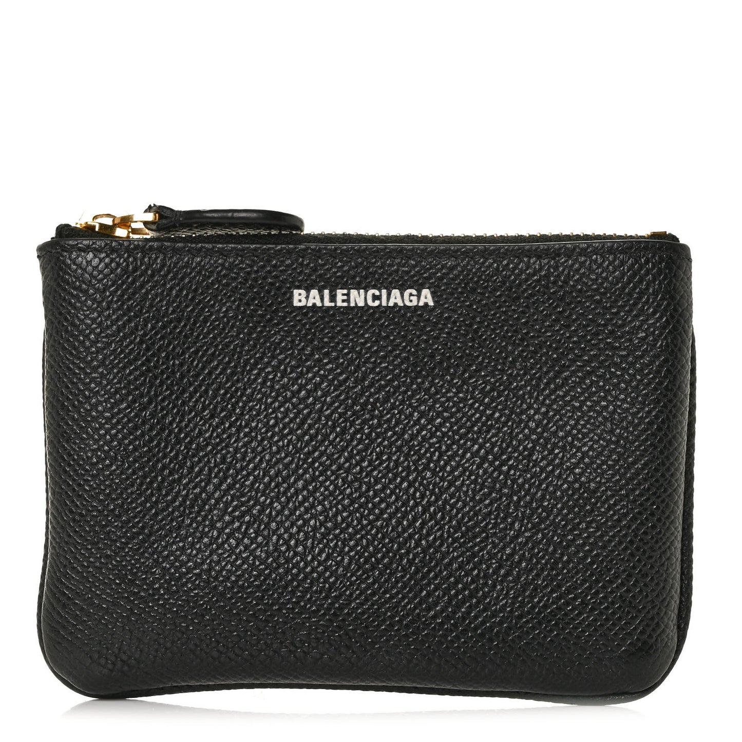Grained Calfskin Coin Card Holder Black
