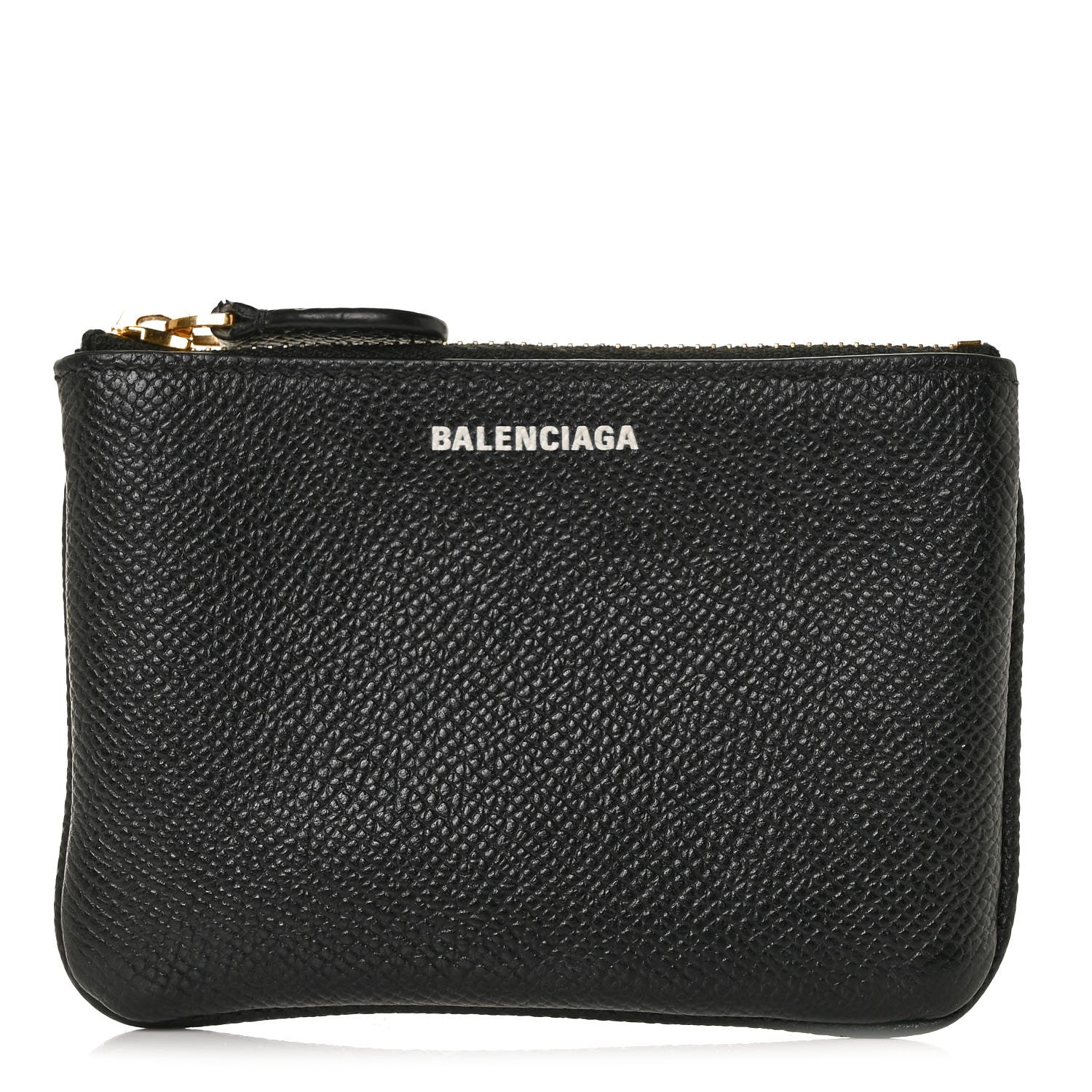 Balenciaga Grained Calfskin Coin Card Holder Black 1 of 9