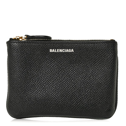 Balenciaga Grained Calfskin Coin Card Holder Black 1 of 9