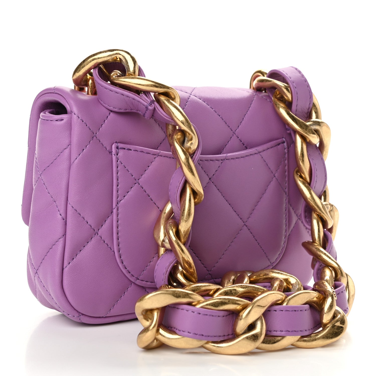 Chanel Lambskin Quilted Mini Funky Town Flap Purple 3 of 11