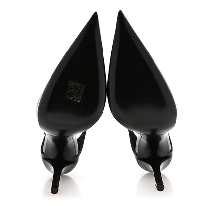 Saint Laurent Vernice Grupy Avenue 110 Ankle Strap Pointed Pumps 38.5 Black 6 of 9