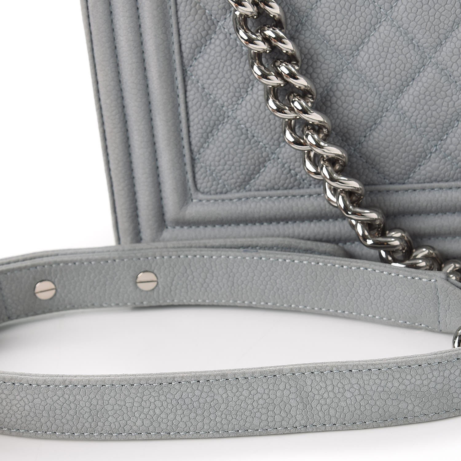 Chanel Iridescent Caviar Quilted Medium Boy Flap Light Grey 9 of 16