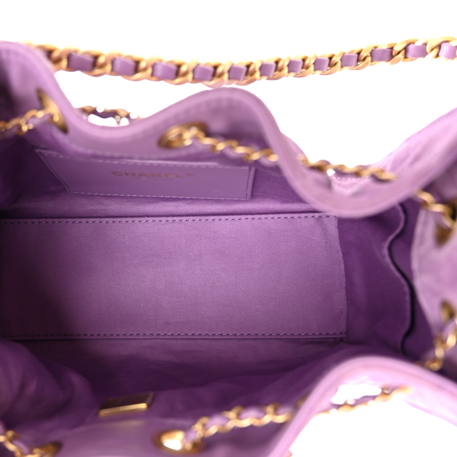 Chanel Suede Quilted Mini Chanel 25 Handbag Purple 5 of 10