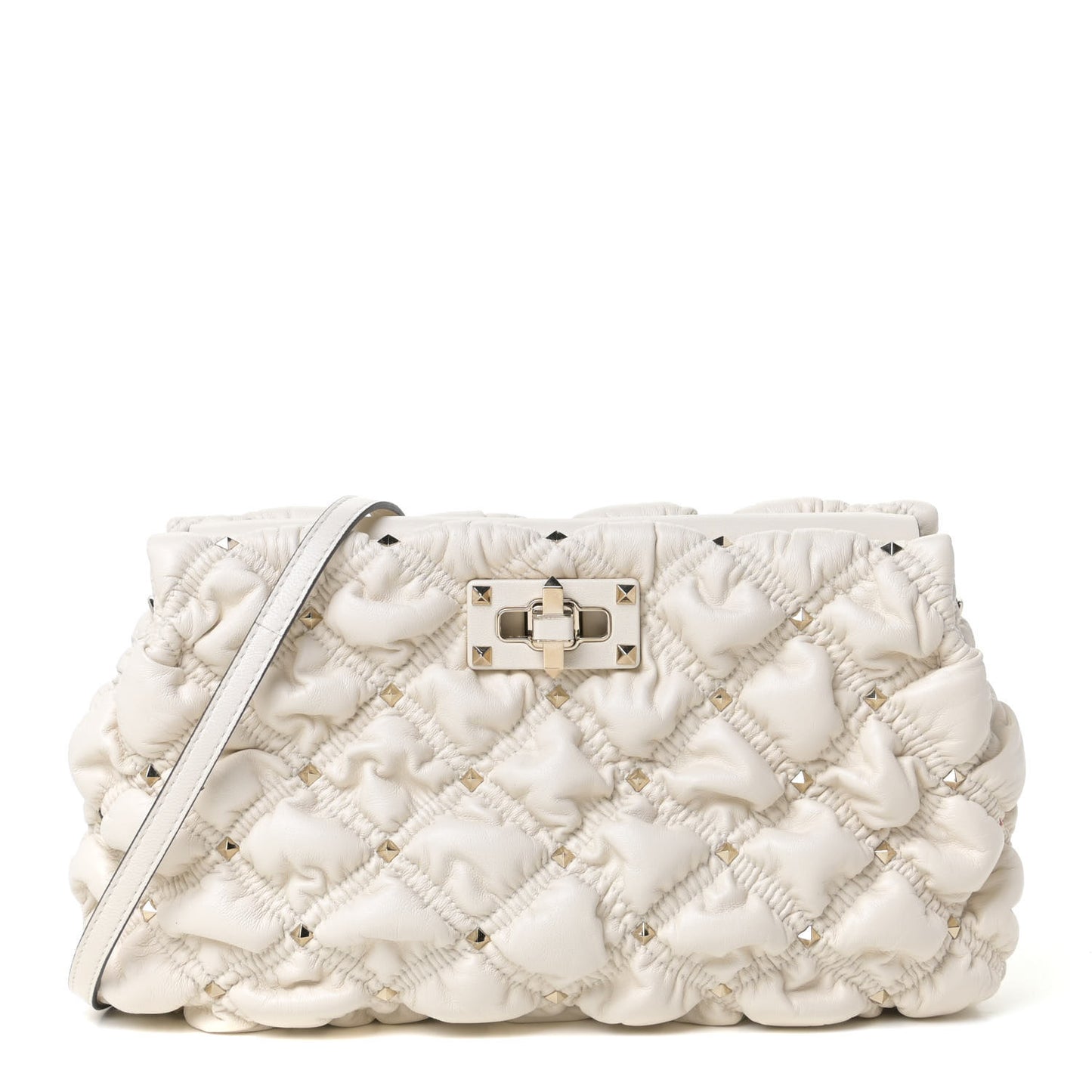 Nappa Spikeme Clutch Ivory
