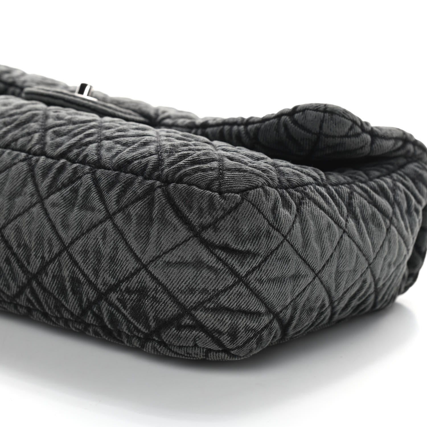 Chanel Denim Quilted Denimpression Flap Grey Black 8 of 9