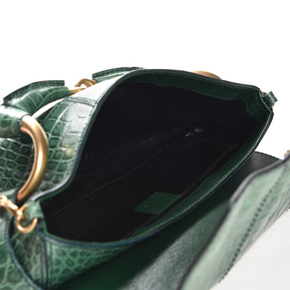 Gucci Alligator Horsebit Clutch Green 5 of 7