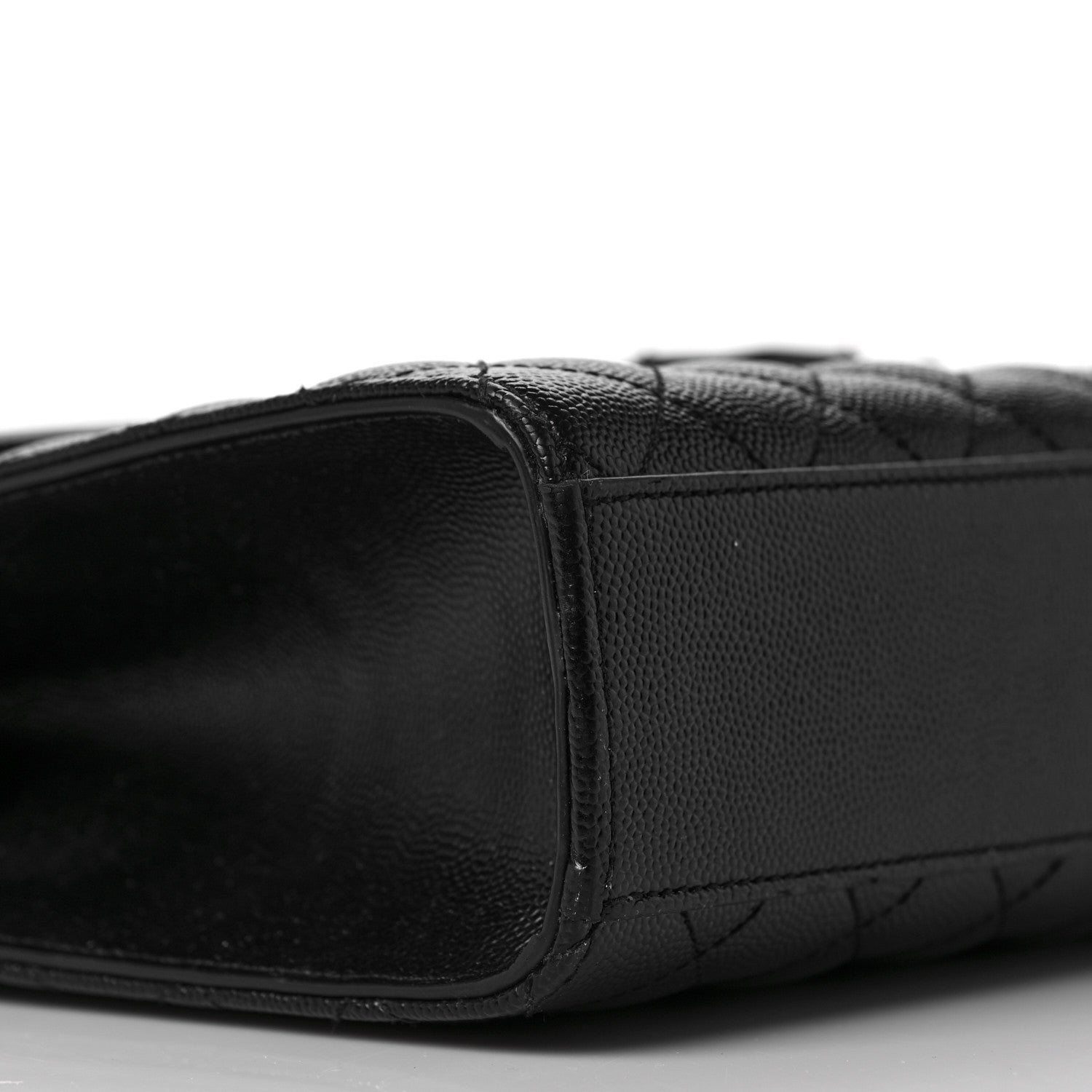Saint Laurent Grain De Poudre Textured Mixed Matelasse Triquilt Medium Monogram Satchel Black 9 of 10