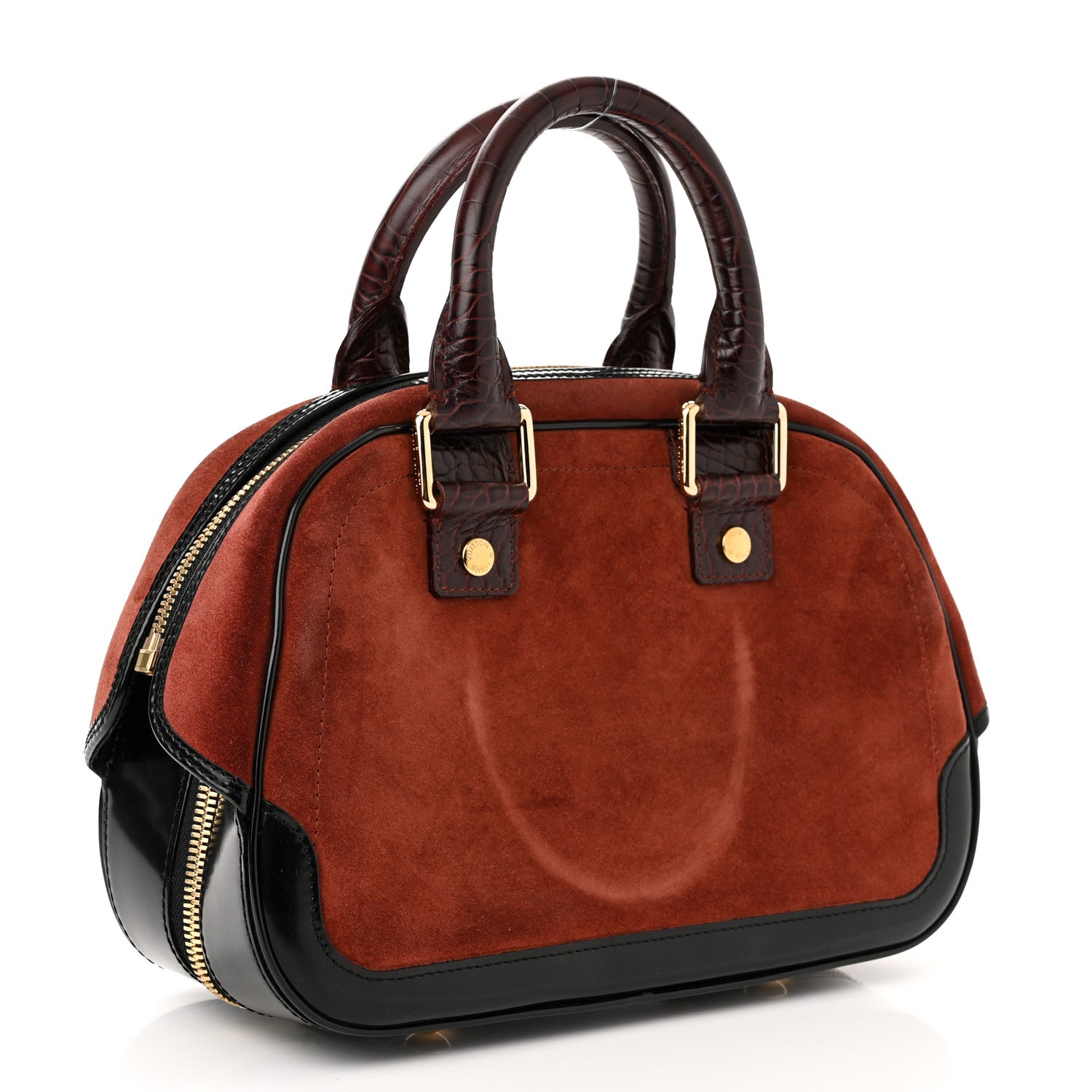 Louis Vuitton Suede Stamped Havane Bowler PM Brun 2 of 9